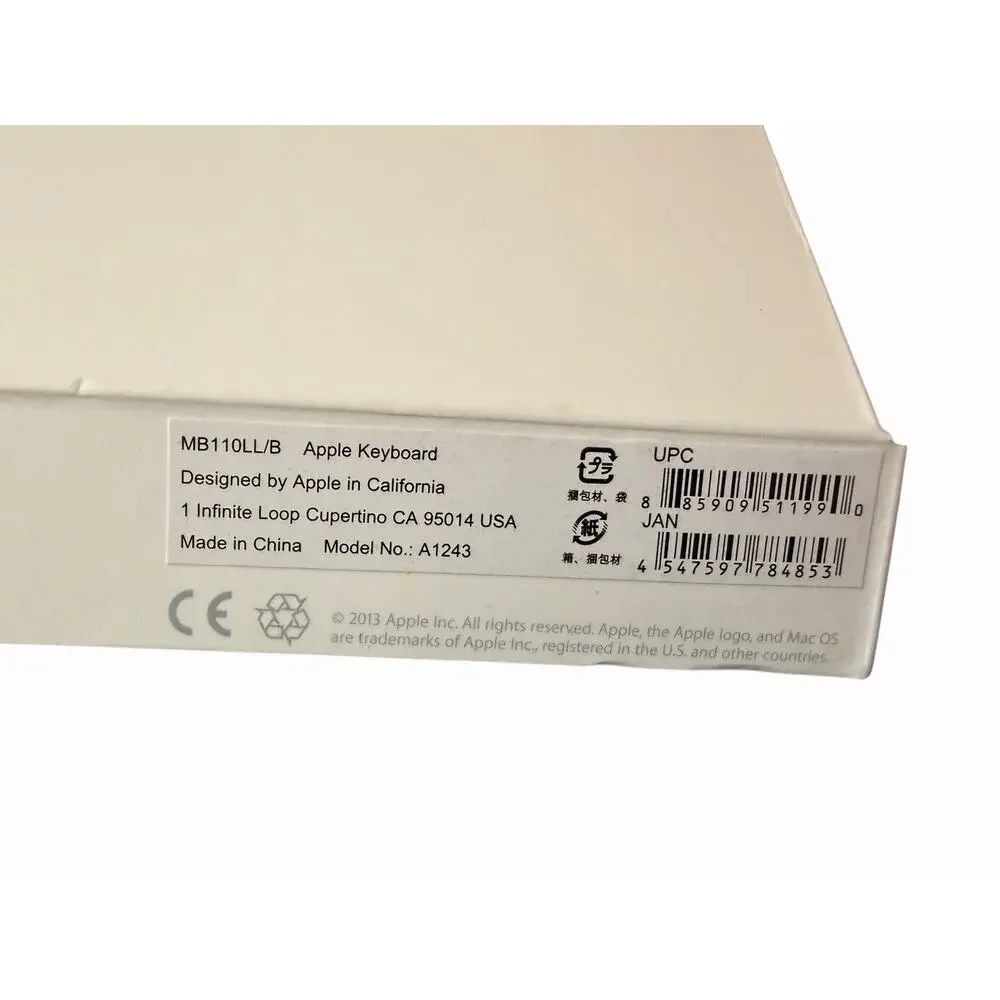 Apple USB Wired Keyboard Numeric Pad Model A1243 White Silver w/ Box & Manual - Picture 4 of 10